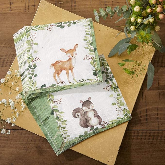 Kate Aspen Woodland Baby Shower Decorations, 62-Piece Disposable Paper Plates & - Image 8