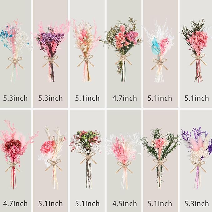 12/24 Pack Dried Flowers for Vase Various Mini Bouquet Dried Small Wildflowers - Image 2