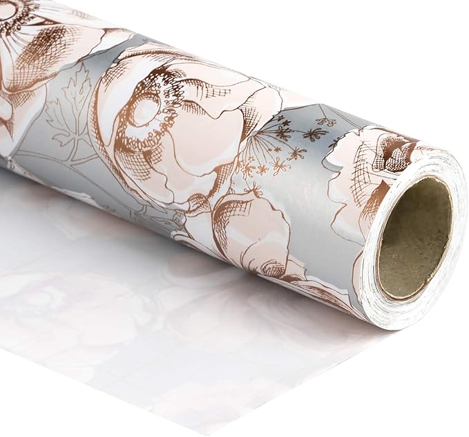 WRAPAHOLIC 30 Inch Jumbo Reversible Floral Wrapping Paper - Image 2