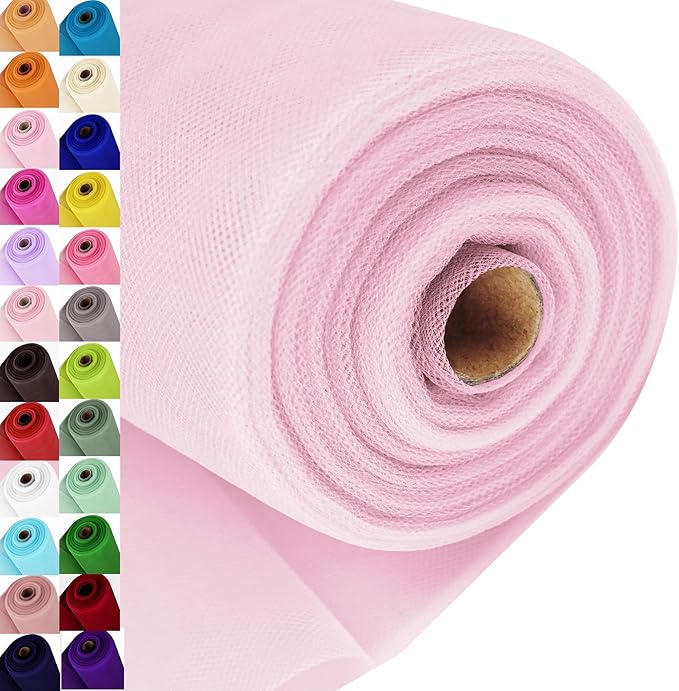 Baby Pink Tulle Fabric Roll Spool Bolt Large Tulle Wedding Party Decoration by AblemeDeco