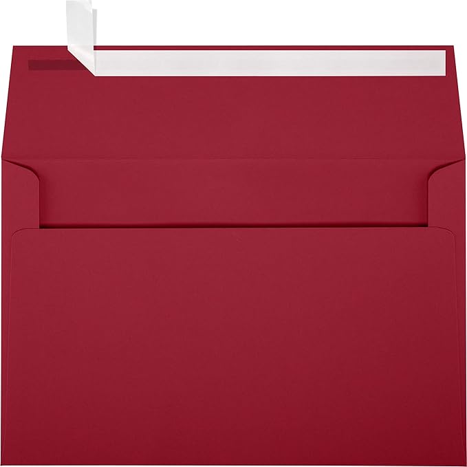 LUXPaper A9 Invitation Envelopes | Peel & Press | 5 3/4" x 8 3/4" | Garnet Red by LUXPaper