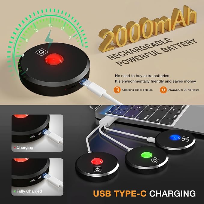 RGB Puck Lights with Remote Control, 2000mAh Rechargeable Stick on Led Lights - Image 5