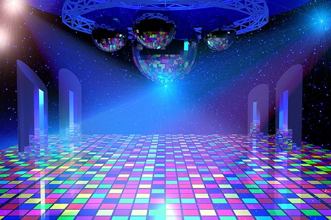 Disco Backdrop 10x8FT 70s 80s 90s Party Lights Stage Background Banner - Image 4