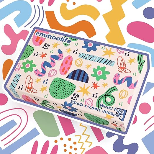 emmoolife 35 Rolls Washi Tape Set, Colorful Cute Floral Writable Decorative - Image 2