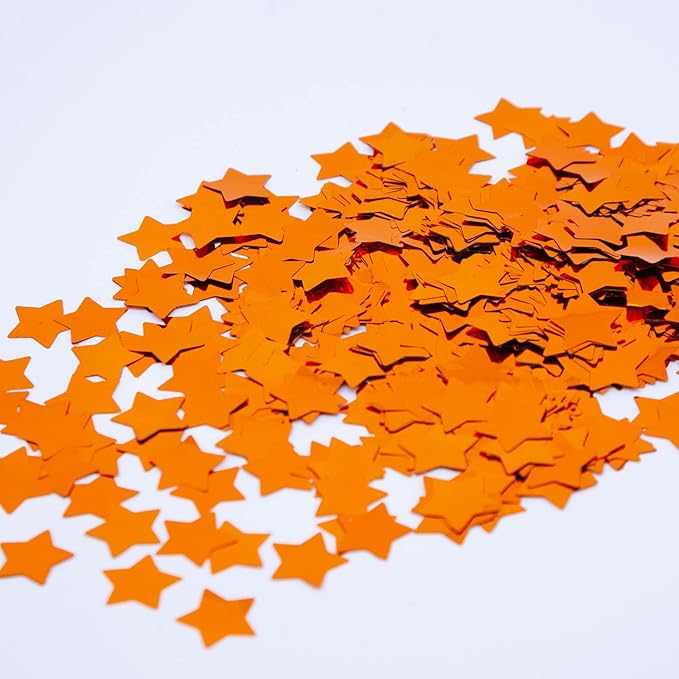 Orange Star Confetti, Foil Glitter Table Confetti, Sparkling by Tim%26Lin