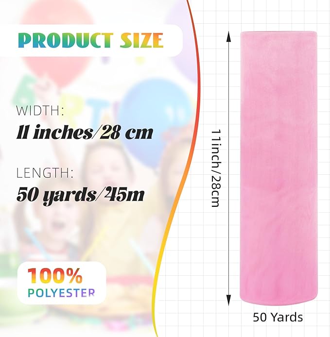 Crystal Organza Fabric Tulle 11 Inch by 50 Yards Sheer Tulle Rolls - Image 3
