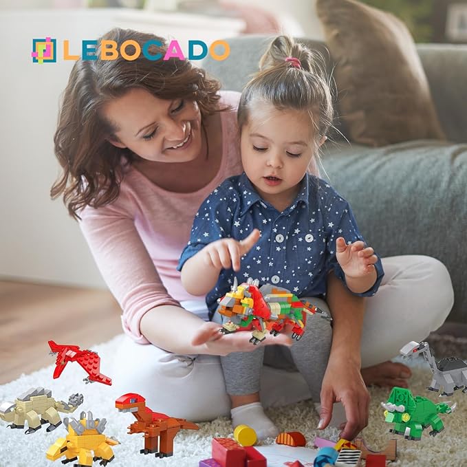 Mini Building Block Sets, 12 Pack Dinosaur Toys Building Blocks, 6 in 1 STEM - Image 8