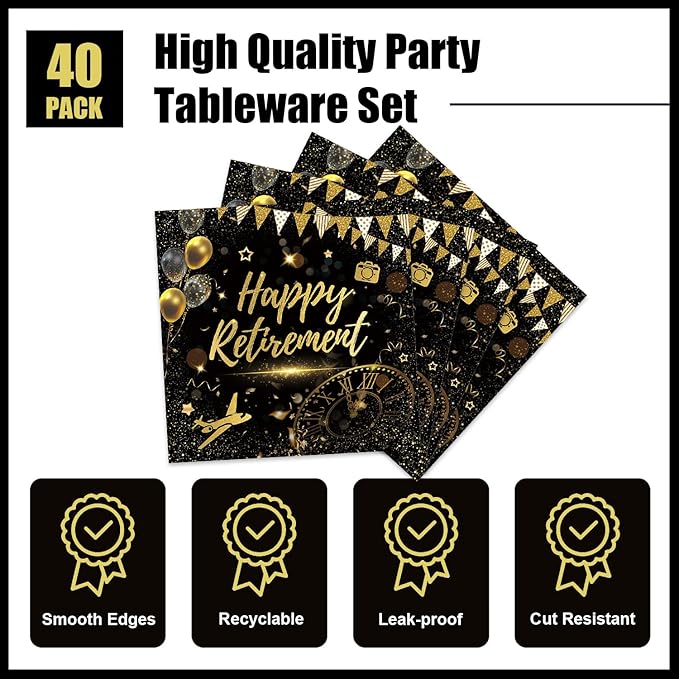 40pcs Happy Retirement Party Supplies Decorations Set, Suitable - Image 3