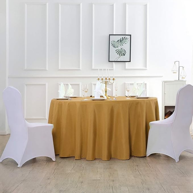 120 inch Round Tablecloth Washable Polyester Table Cloth Decorative Table Cover - Image 6