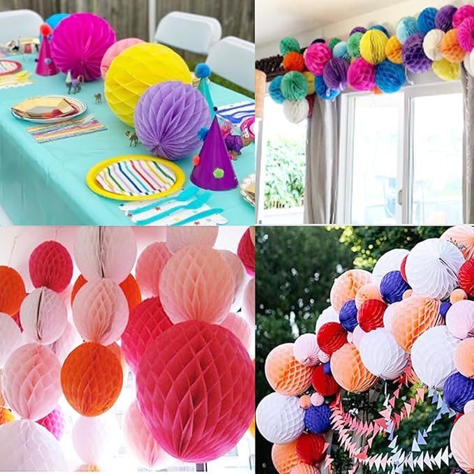 8pcs 8inch Royal Blue Honeycomb Balls - Image 3