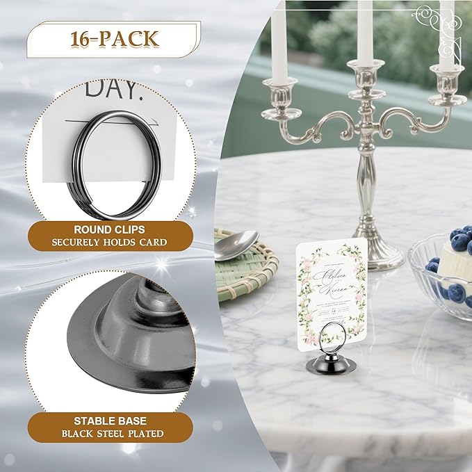 Urban Deco 16 PK Table Card Holder Place Card Holders Steel Card Holders - Image 3