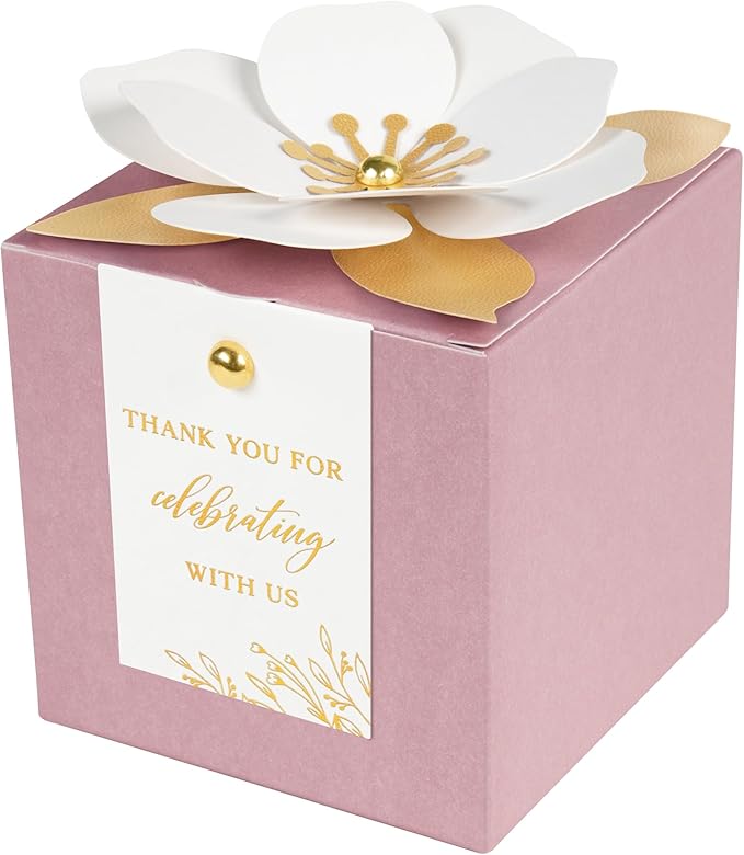FEIYI 20 PCS Dusty Rose Gift Boxes, 3 In 1 Favor Boxes by FEIYI