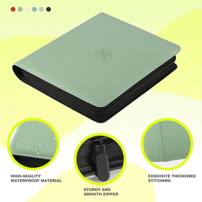 20-Pocket Card Binder, Trading Card Binder Holds 2000 Cards, Premium Zippered - Image 6