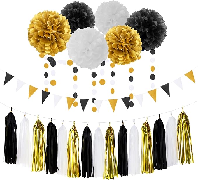 Black Gold Graduation Party Decorations by LastingSurprise