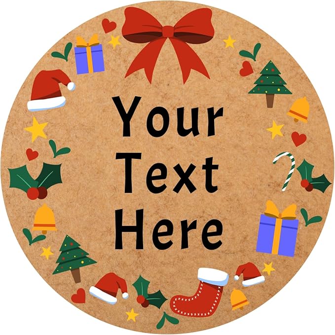 100-1000pcs Custom Stickers Merry Christmas Stickers Personalized Labels by Unknown