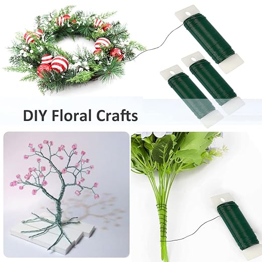 Green Floral Wire 3 Pack 117 Yards 22 Gauge Flexible Paddle Wire - Image 3