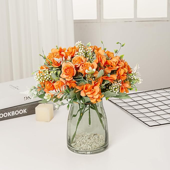 Artificial Flower 5 Branches Artificial Silk Fake Flowers Bouquet Small Roses - Image 6