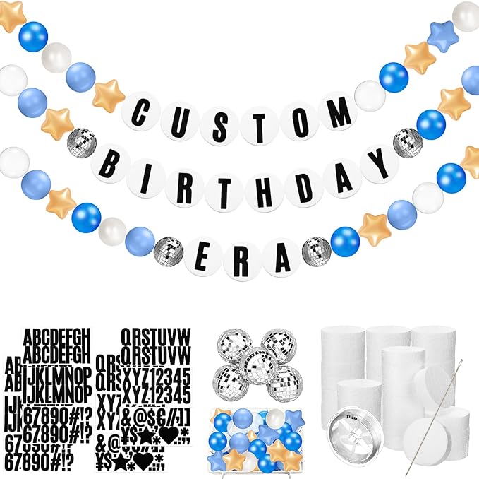 Giant Friendship Bracelet Garland Kit, DIY Birthday Banner by Simgoing