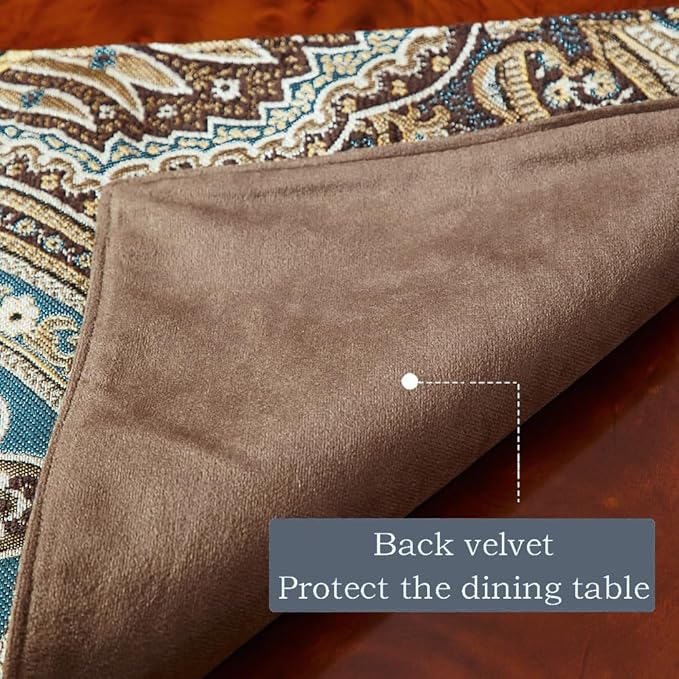 Luxury Vintage Design Table Runner 48 inches Long Embroidery Jacquard Fabric - Image 6