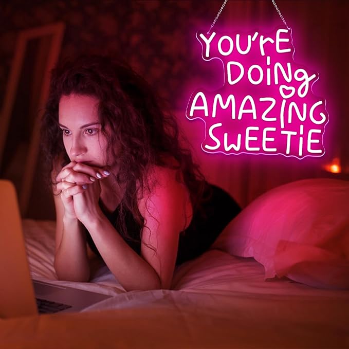 You're Doing Amazing Sweetie Neon Sign, Dimmable Inspirational Letter Neon - Image 7