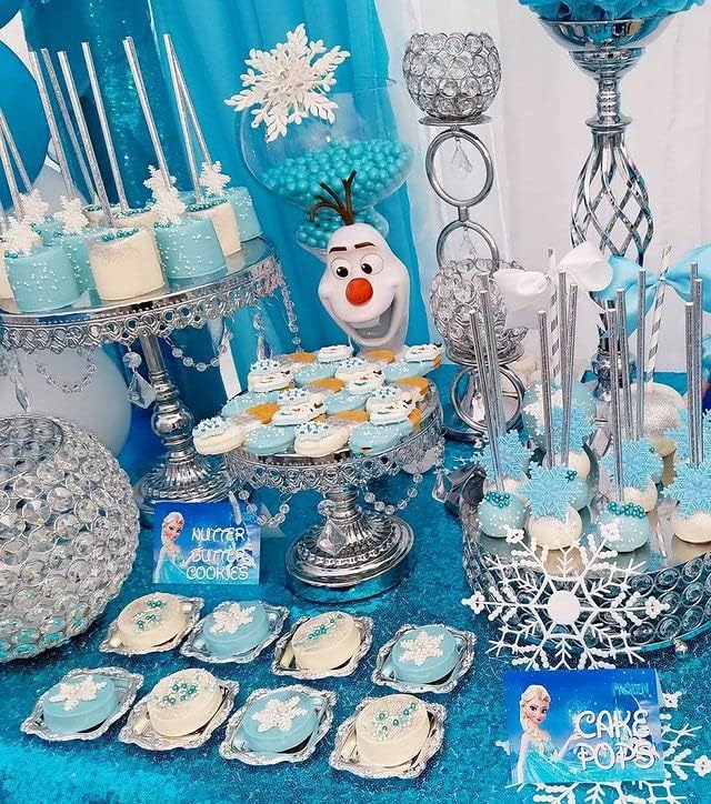 QueenDream Aqua Blue Tablecloth 60 x 102 Inch Sequin Tablecloth - Image 6