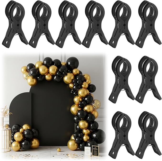 LemonRoad 10 Pack Large Balloon Arch Clips Plastic Transparent Backdrop Spring - Image 2