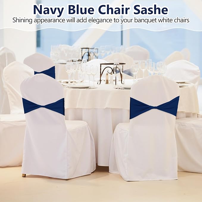 Kinlop 50 Pcs Spandex Chair Sashes Bows Chair Bands Slider Sashes - Image 5