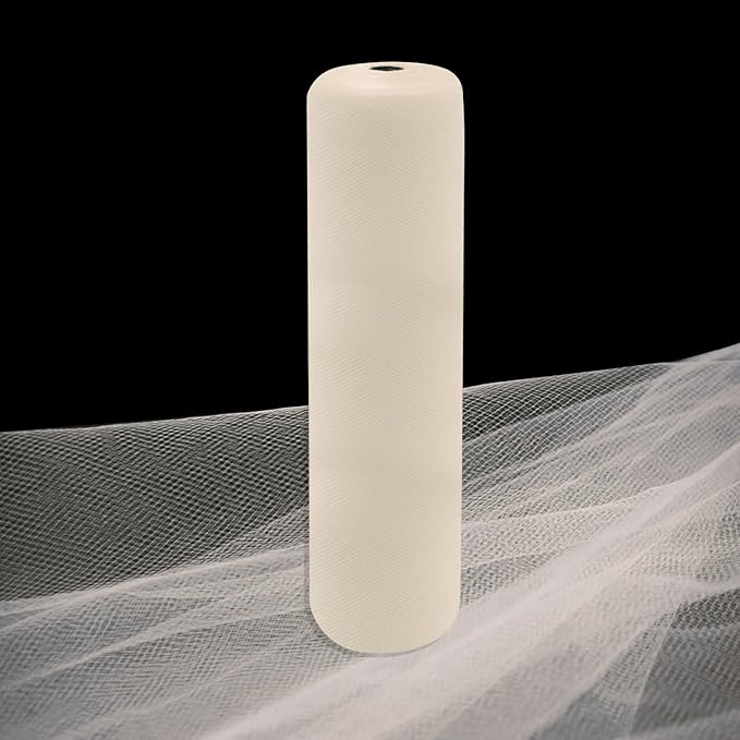 Ivory Tulle Fabric Rolls 54 Inch by 10 Yards Fabric Tulle Bolt by IONTACH