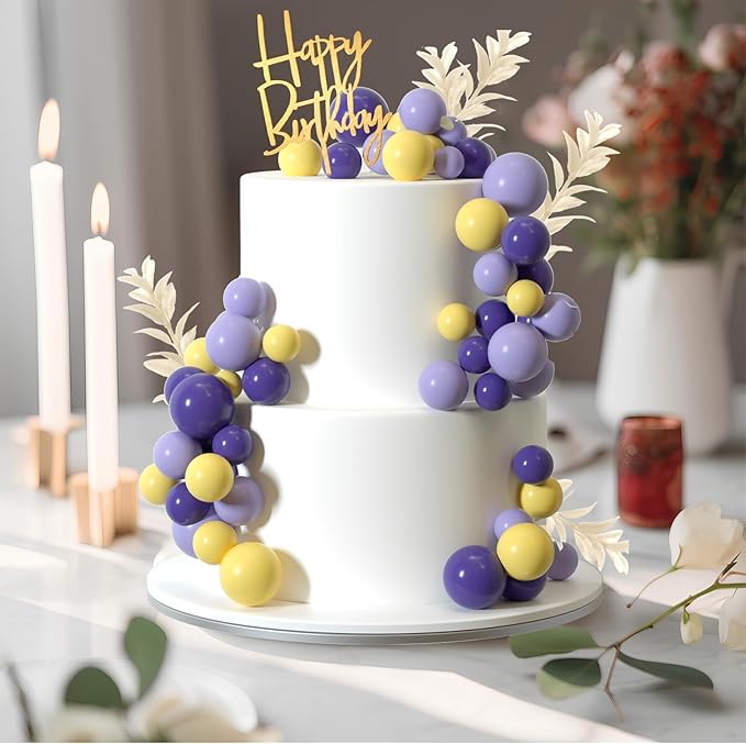 MIAHART Ball Cake Toppers Boho Grass Cake Topper Ball Cake Insert Decoration - Image 3