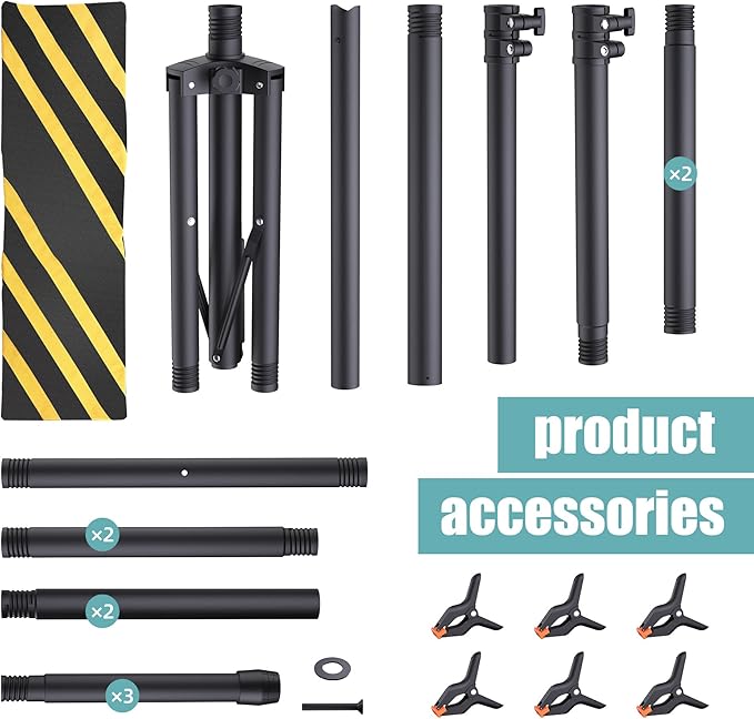 T-Shape Backdrop Stand 8x5.3FT, Height and Width Adjustable Background Stand - Image 8