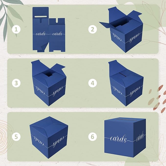 QIKSION Navy Blue Graduation Card Box, Wedding Reception, Baby Shower - Image 7