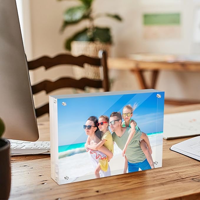 5x7 Acrylic Magnetic Picture Frame, 20 mm Thick Clear Double Sided Freestanding - Image 5
