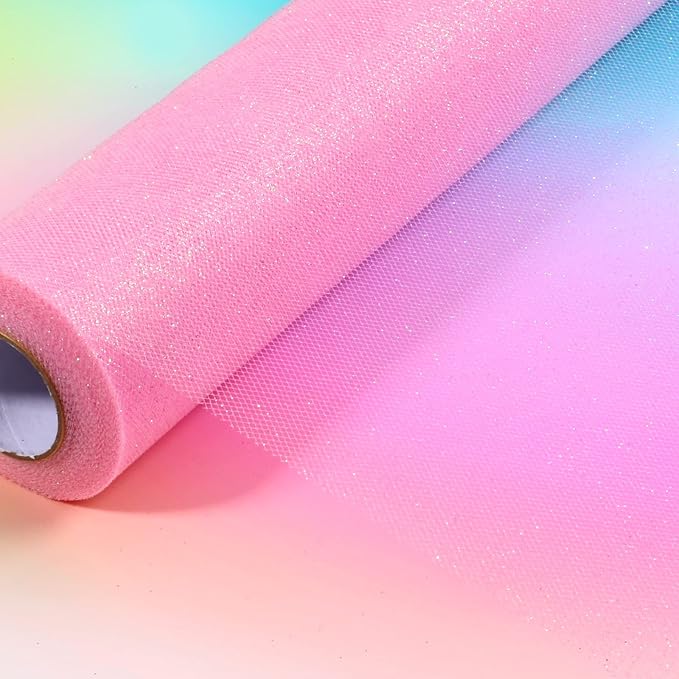 ICOSHOW Sparkling Tulle Rolls, 15” by 30 Yards Glitter Tulle Spool Ribbon Fabric - Image 5