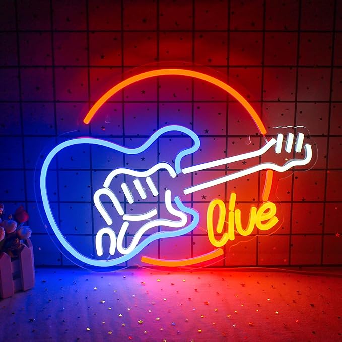 Wanxing Live Music Neon Signs Guitar Shape LED Signs Game Art LED Neon Signs - Image 5