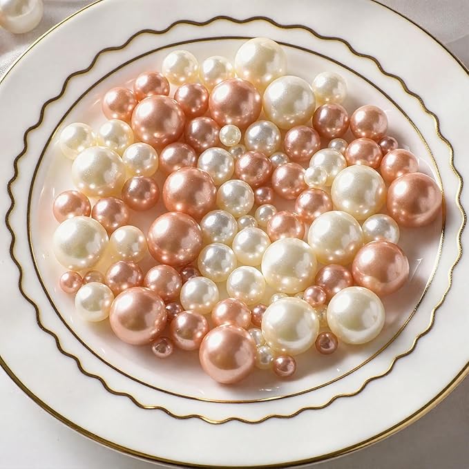 200 Pcs Vase Filler Beads Rosegold Pearl Beads - Image 8