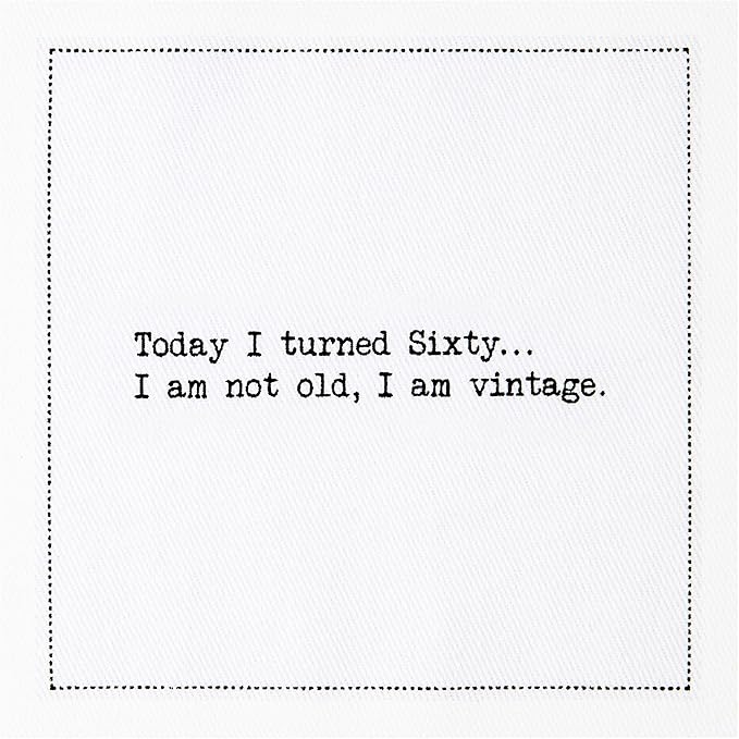 Five Star Napkins 60th Birthday Quotes White Cotton Cocktail Napkins, Beverage - Image 7