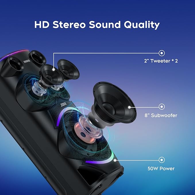 25.9''Karaoke Machine with Two Wireless Microphones and Dynamic Party Lights - Image 5