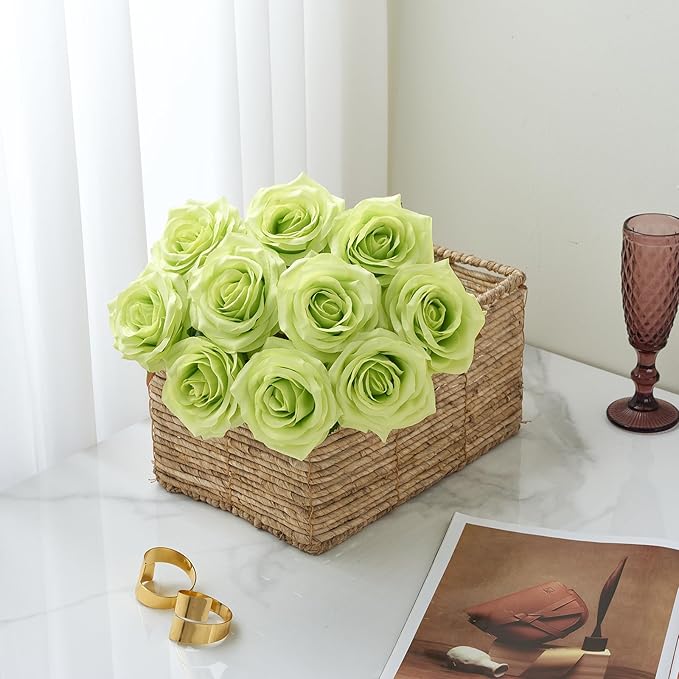 Artificial Rose 10pcs Open Flower Bouquet Faux Rose Stems - Image 3