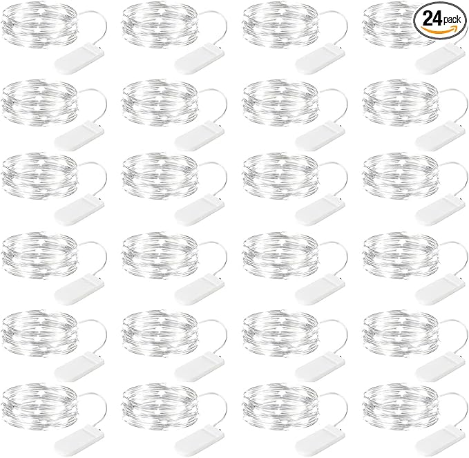 Brightown 24 Pack LED Fairy Lights Battery Operated 7 ft 20 LED String Light by Brightown