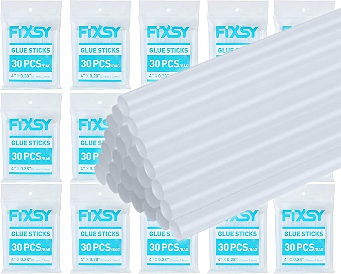 FIXSY Hot Glue Gun Sticks Low Temp Low Melt Cool Glue, Mini Size 4" Long x .28" by FIXSY+Hot+Glue