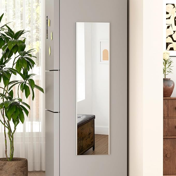 47"x12" Magnetic Mirror Lightweight Full-Length Mirror | Strong Adhesion by brisafe