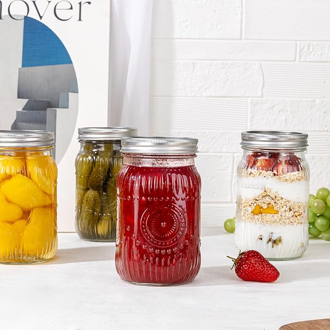 WELLIFE Wide Mouth Mason Jars, Wedding Favors, Meal Prep, Yogurt & Decor - Image 5