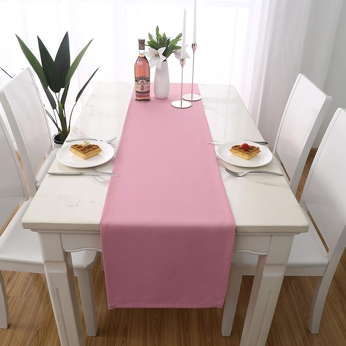 DUALIFE Valentines Day Table Runner 14x72 Inch Pink Table Runner Wedding - Image 2