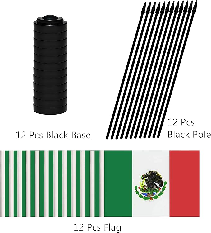 12 Pack Mexico Desk Flags Set, Mexican Small Mini Table Office Flags - Image 3