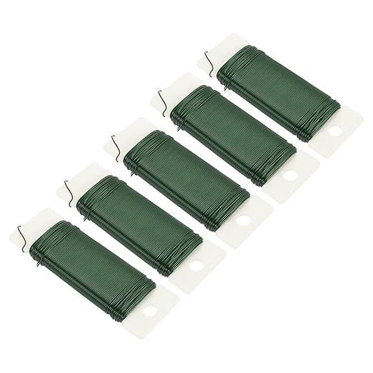 MECCANIXITY 190 Yards/575 Feet Metal Floral Wire 21 Gauge Green Flexible Paddle by MECCANIXITY