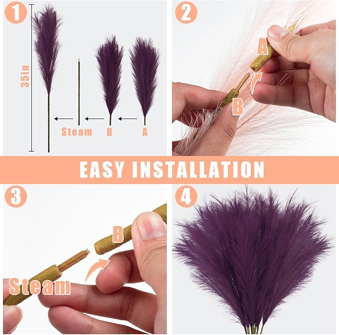 35" Faux Pampas Grass Decor - Image 5