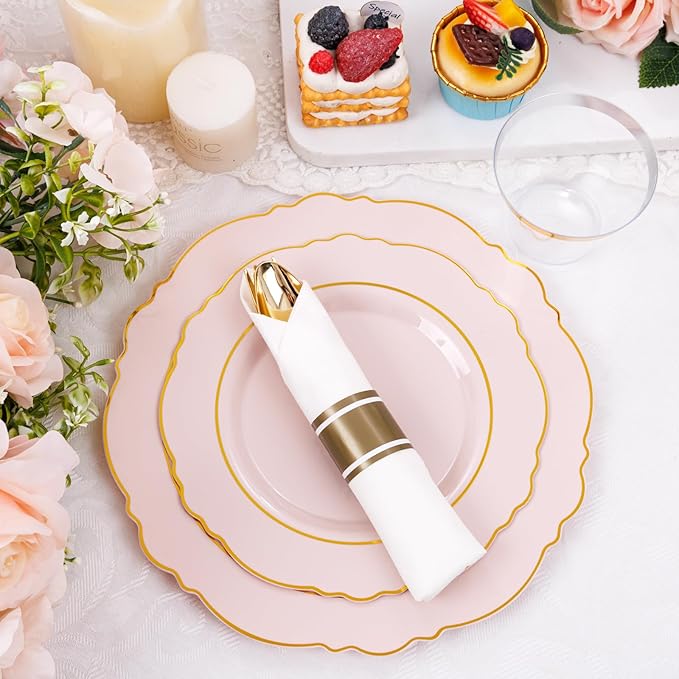 Liacere 350PCS Pink Plates Disposable - Image 7
