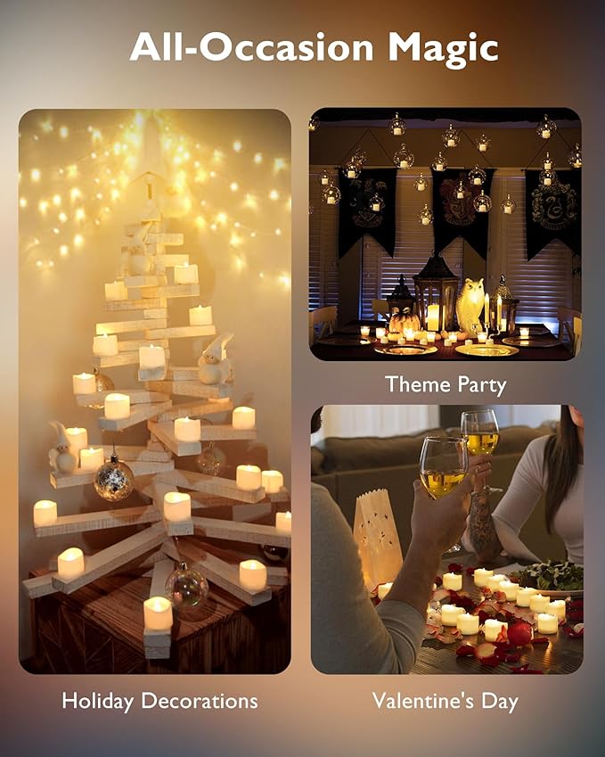 Homemory 12pcs Remote Timer LED Tea Lights Candles, 400+Hours Flickering - Image 6