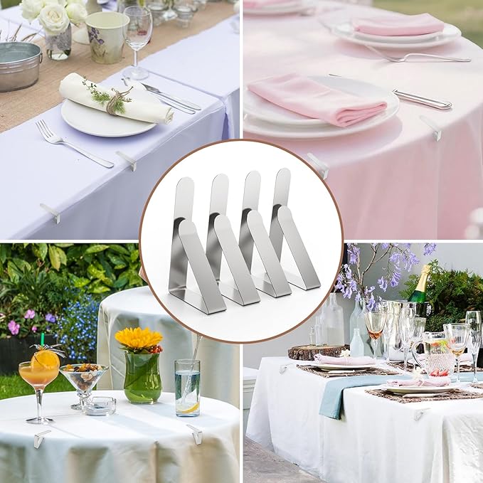 32 Pack Tablecloth Clips Heavy Duty, 2.95"x1.77" Stainless Steel Rust Proof - Image 7
