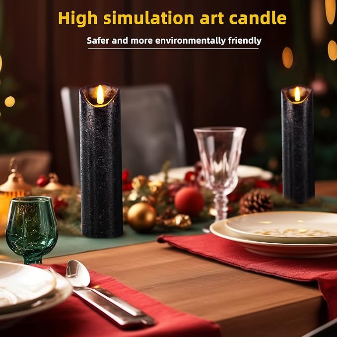 Hausware Set of 9 Flameless Candles Battery Operated LED Real Wax Flickering - Image 5